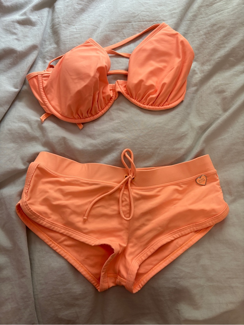 Body Glove Orange Activewear Bottoms and top DD cup and small bottom